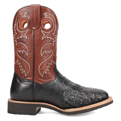 Image of Dan Post Boots Mens Egan Embroidered Pull On Square Toe Dress Boots Mid Calf - Black, Brown