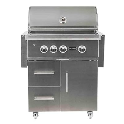 Coyote S-Series Natural Gas Grill, 30-in. 3-Burner Freestanding Grill with RapidSear Infrared Burner & Rotisserie - C2SL30NG-FS