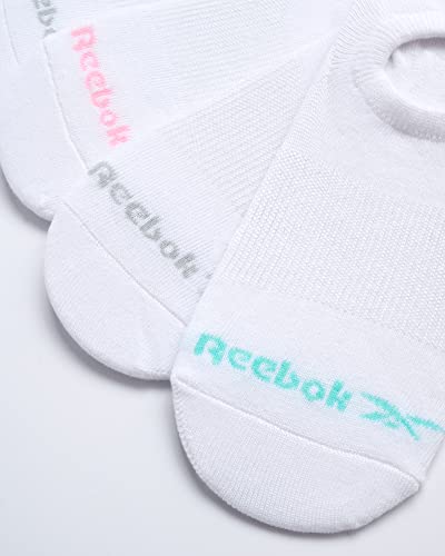 Reebok Women's No Show Performance Liner Socks with Heel Grip (12 Pack), Size 4-10, White4