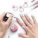 G2PLUS 100PCS Pink Disposable Plastic Nail Art Tattoo Glue Rings Holder Eyelash Extension Rings Adhesive Pigment Holders Finger Hand Beauty Tools (Pink)