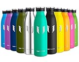 GESUND & COVENIENT - Verfügt über eine moderne Form und kompakte Linien, die leicht zu gießen und zu tragen sind. Sicherheit ist oberstes Gebot. Die Flasche besteht aus BPA-freiem phthalatfreiem 18/8-Edelstahl in Lebensmittelqualität, der für reinen Geschmack sorgt. Nicht nur für Erwachsene, sondern auch für Kinder geeignet.