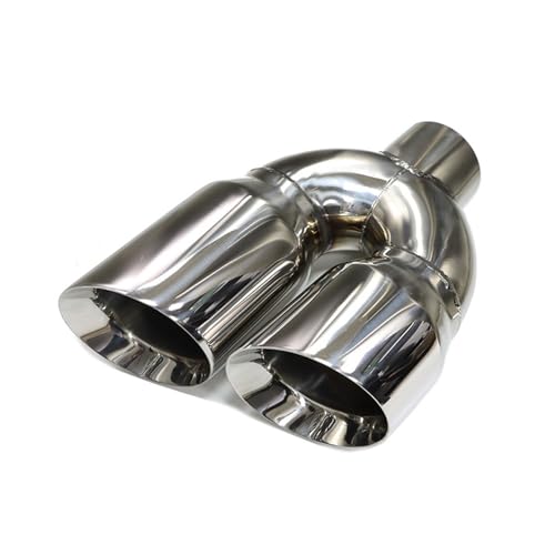 Silencieux d'échappement double universel voiture avec entrée 2.8 pouces inox