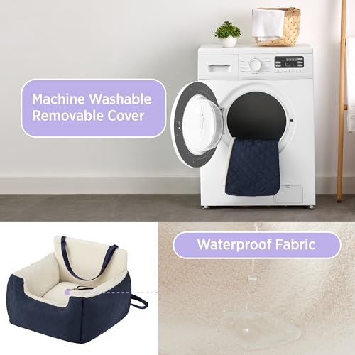 Lesure Hundesitz Auto Kleine Hunde - Wasserdichter Hundesitz Auto Rückbank, Hunde Autositz Für Kleine Hundemit, Ansteckbare Leine Für Autositz Hund, Blau