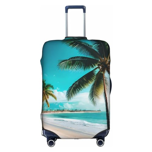 Beach Palm Trees Print Personalized Travel Luggage Cover With Zipper, Elastic Luggage Cover,For Daily Use