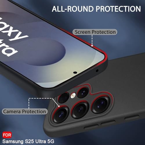Image of TheGiftKart Sleek Back Cover Case for Samsung Galaxy S25 Ultra 5G | Slim Fit Protective Design | Ultra Matte Finish | Camera Protection Bump | Soft Back Cover for Samsung S25 Ultra (Silicone, Black)