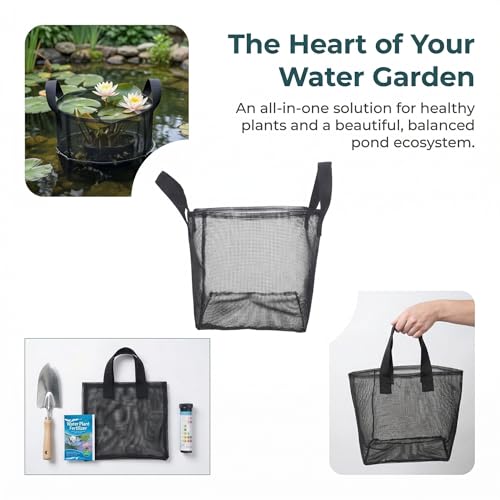 Cesta de malla negra para estanques que mantiene el agua limpia de jardín 4