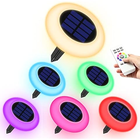 intelamp Colorful Solar Lights for Outside Solar Garden Lights Backyard Decor Outside Lights for Yard Color Changing Solar Pathway Lights Outdoor Solar Lights for Yard Garden Pathway,6 Pack Cover