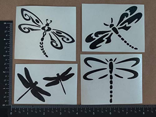 Image of Dragonfly Decals 4 Pack (Black, Small ~3.5 inch)