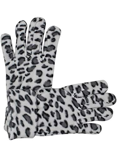 Black & White Snow Leopard Fleece Scarf Hat & Gloves Set3
