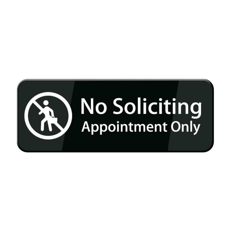 Panneau de porte No Soliciting et Appointment Only en plastique adhésif