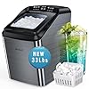 Elechelf 33Lbs Ice Makers Countertop Ice Machine Maker Self Cleaning,9 Pcs Bullet Ice Cube Ready in 7mins, 2 Sizes of Ice Cube Selectable, Perfect for Home/Kitchen/Party/Office(Black)