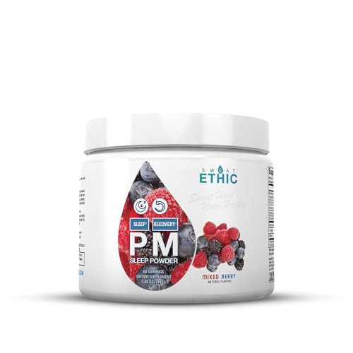 Sweat Ethic PM Sleep Powder, Mixed Berry, 60 Servings