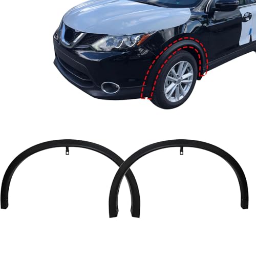 SecosAutoparts 2PCS Front Fender Flares, Fender Molding Trim Fit for Nissan Rogue Sport 2014-2019 Replace# 638609TA1A 638619TA1A NI1291101 NI1290101, Left Right Side Wheel Fender Trims