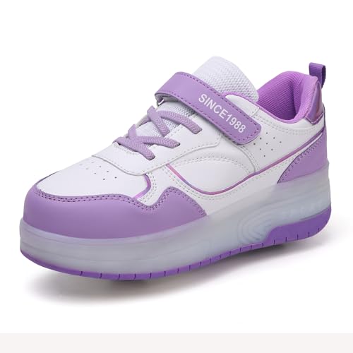 YUNICUS Kids LED Light up Shoes Wheel Shoes USB Charging Roller Skate Shoes Sneakers Girls Boys Kids Best Gift for Birthday Halloween Christmas2