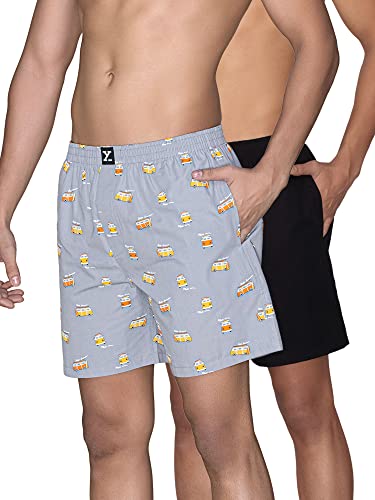 Image of XYXX Men's Surf & Pace Super Combed Cotton Boxer Shorts (Pack of 2)