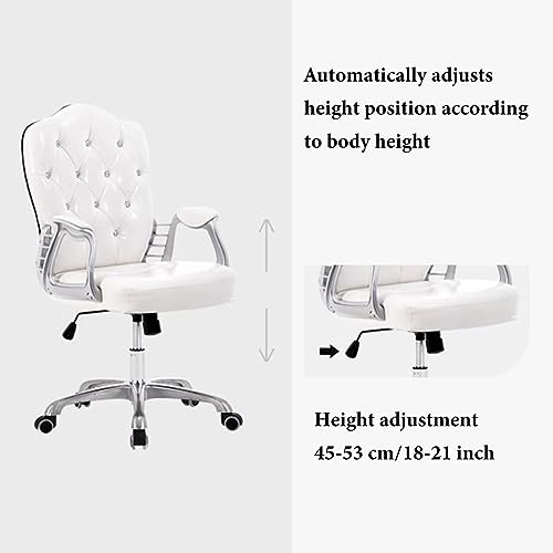 GIZNXBA Silla De Oficina Giratoria, Silla De Trabajo Ergonómica, Silla De Oficina Giratoria con Brazos, Silla De Escritorio con Soporte Lumbar, Sillas De Escritorio con Ruedas (Color : /Beige B) - imagen 3