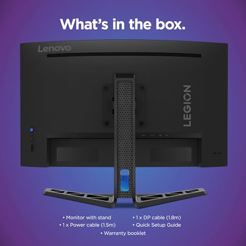 Image of Lenovo Legion R27fc-30 Gaming Monitor, 27 inch FHD Curved, 280Hz, 0.5ms MPRT, AMD FreeSync, VESA Adaptive Sync, Lift /Tilt /Pivot /Swivel Stand, HDMI 2.1 and DisplayPort 1.4, 350 nits, Raven Black