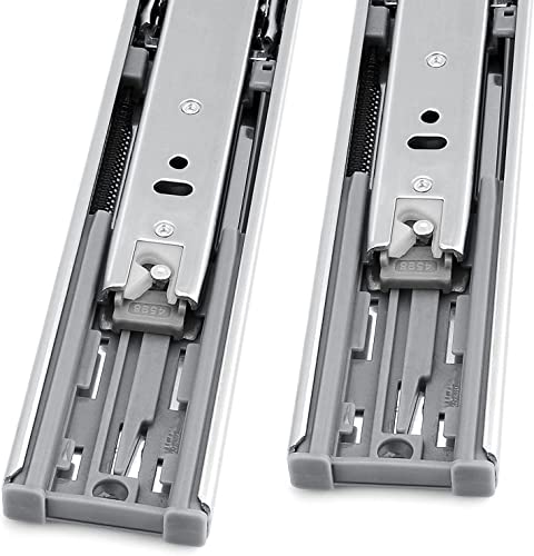 Image of Gobrico Hardware Full Extension 22 Inch Slides, Soft Self Close Ball Bearing Drawer Slides 3Folds, 2Pair