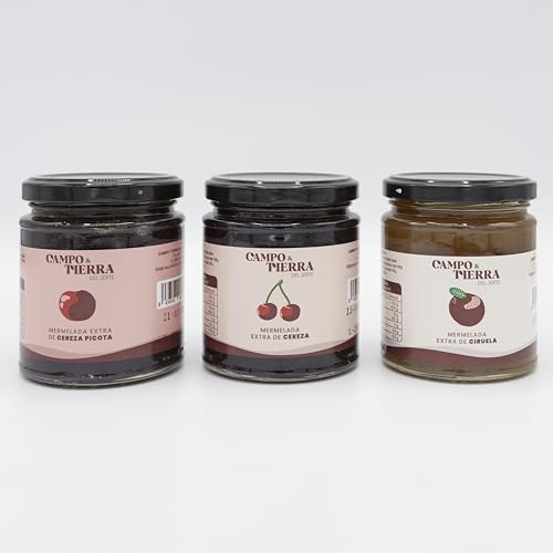 Campo y Tierra - Pack Degustación de Mermeladas Artesanales - Cereza, Picota y Ciruela (6 Unidades)