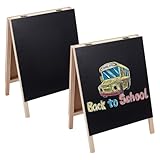PH PandaHall 2 piezas de pizarra de doble cara de madera para mesa de tiza pequeño caballete para el hogar, oficina, escuela, restaurante, tienda, boda, decoración de eventos, 29,2 x 21 cm