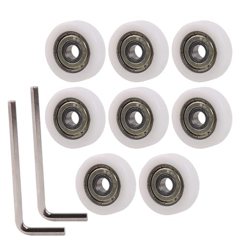CNBTR Model 626ZZ Flat Bearing Pulley Wheel 6x26x8 mm White for Door Pack of 8