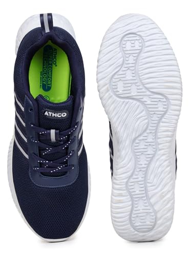 Image of Mens Running Shoes for Man Comfortable Men's Sports Shoes with Memory Foam Cushioned Insole Sports Shoes for Men Running Walking Lightweight Gym Shoe for Men Comfortable Stylish & Casual Walking ATHCO Shoe for Man Anti Slip Gym Footwear