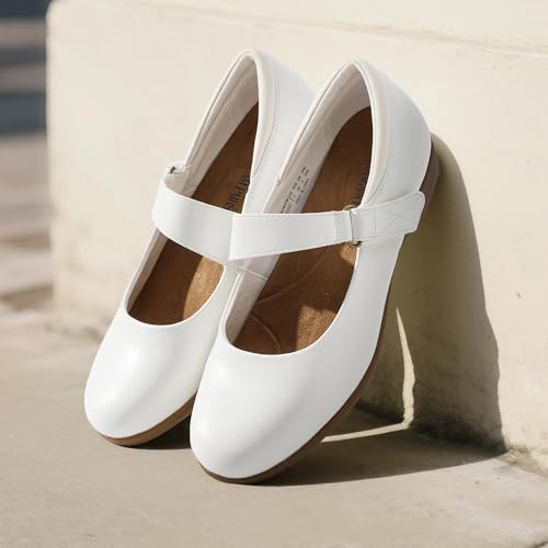 Image of DREAM PAIRS Womens Ballet Mary Jane Flats, Comfortable Business Office Dress Shoes for Women Dressy and Work with Ankle Strap