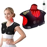 Charmpilot Red Light Therapy Pad for Neck Shoulder Back Pain Relief, Infrared Light Therapy Heating Warp for Upper Back, 165LEDs 3-in-1 Chip，660nm&850nm(Black)