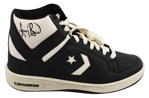 Celtics Larry Bird Signed Right & White Converse Weapon Shoe BAS Witnessed - Autographed NBA Sneakers