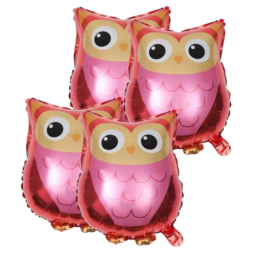 OUNONA 4個 猫頭鷹モチーフアルミ風船 誕生日パーティー装飾 バースデー飾り付け キッズイベント バルーン デコレーション 写真撮影用かわ