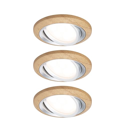 Paulmann ENC Lanati-Kit de Esquina orientable LED, 3 x 6 W, 470 LM, 230 V, Madera de Aluminio 92239, Tinte Roble aceitado, ALU torneado