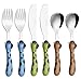 Exzact Posate per Bambini 6 Pezzi in Acciaio Inox/Posate Bimbi : 2 x Forchetta, 2 x Coltelli, 2 x Cucchiai Cena (Giraffa x 6)