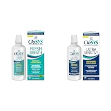 CloSYS Sensitive Mouthwash, 32 Ounce, Gentle Mint, Alcohol Free, Dye Free & Ultra Sensitive Mouthwash, 32 Ounce, Unflavored Optional Flavor Dropper Included