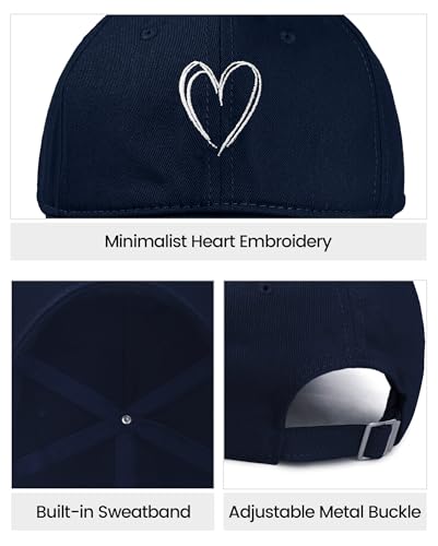 Image of American Trends Womens Baseball Caps Cute Heart Dad Hat, Adjustable Cotton Unisex Cap for Workout, Golf & Everyday Wear