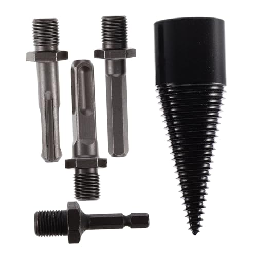 OFFSCH 1 Juego Broca Para Partir Leña Partidor De Leña Cavador Taladro Eléctrico Trinquete Brocas Para Trabajar La Madera Taladro Partidor De Troncos Fosa Sds Acero De Alto Carbono Black