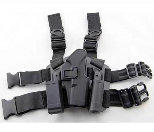 H World EU Tactical Thigh Right Leg Holster with Magazine Torch Pouch SIG SAUER P226 P228 P229 (Black) - Image 2