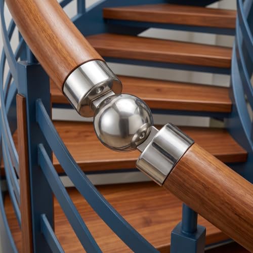 Conectores ajustables para pasamanos que solucionan giros y pendientes de escaleras 8