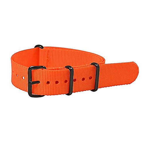 Clockwork Synergy Premium Nylon Nato Watch Straps bands PVD Black Hardware (22mm, Orange)