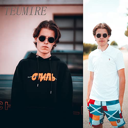 Image of Retro Small Round Polarized Sunglasses for Men Women Circle Hippie Style Sun Glasses