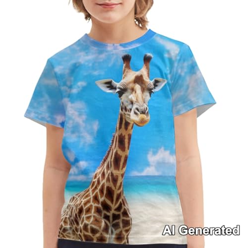 Image of Xhuibop Kids T Shirts for Boys Size 3-16 Girls Short Sleeve Sportswear Active Tops