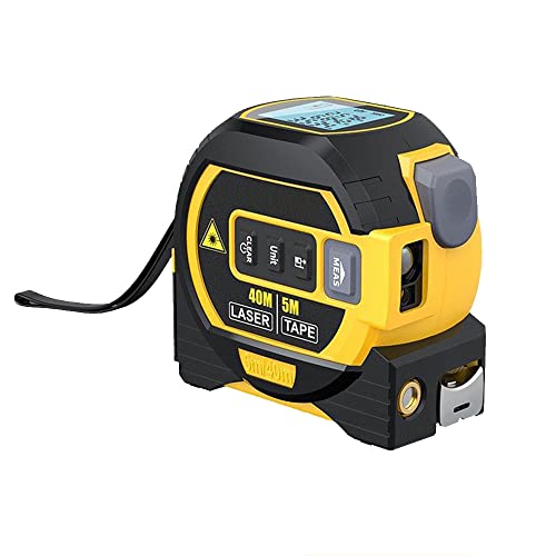 Ruban à mesurer Laser 3 en 1, télémètre Laser numérique avec écran LCD, Mesure Laser 40M/131FT, Mesure de Bande 5M/16FT, Surface de Mesure/Volume/Distance/Pythagore