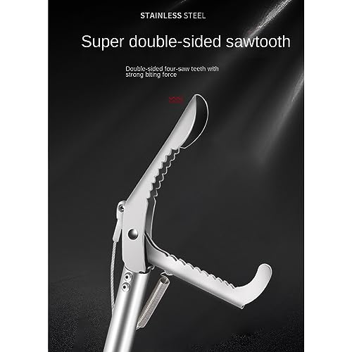 Schlangenzange, 150 cm extra langes Schlangengreifwerkzeug, zusammenklappbare Reptilienschlangenzange, Schlangenfangstab aus Edelstahl, Schlangen- und Reptilienhaken 1,5M Clip biegen