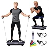 Vibration Plate Machine,180 Speeds Shake Plate for Lymphatic Drainage Weight Loss, Vibrating Fitness Platform 460LB Capacity Whole Body Workout with Bluetooth Home Exercise Gym Equipment for Women Men