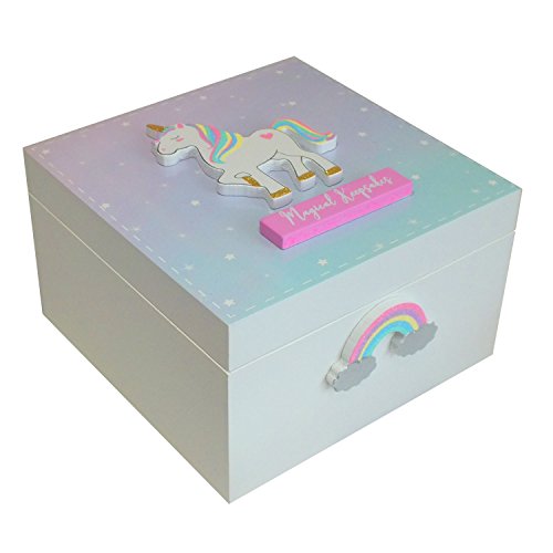 Tooltime Girls Kids Unicorn Magic Jewellery Keepsake Box with Pink Magical Keepsakes Motif