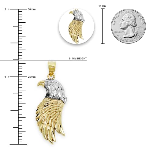 Gold Bald Eagle Charm Pendant - 10 Karat Gold - Eagle Jewelry - Animal Pendant - American Eagle Charm Jewelry3