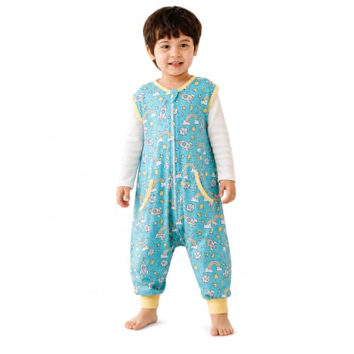 Image of HOMEAL Sleep Sack with Feet,Summer Toddler Sleep Sacks 2t-3t sleep sack toddler,Toddler Sleeping Sack with Legs,sleeveless sleep sack baby, Toddler Sleep Sacks Baby for Early Walkers,12months-7T