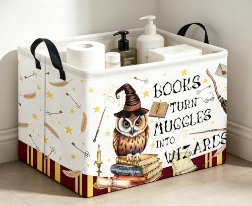Image of Rectangle Storage Basket with Handles,Collapsible Storage Bin,Books Box,Gift Basket(Magic)