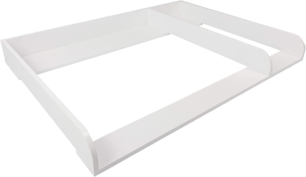 Puckdaddy Kimi, Quality Changing Top, Mat with Divider Suitable for Chests of Drawers, Wall Mount, 108x80x10cm, White