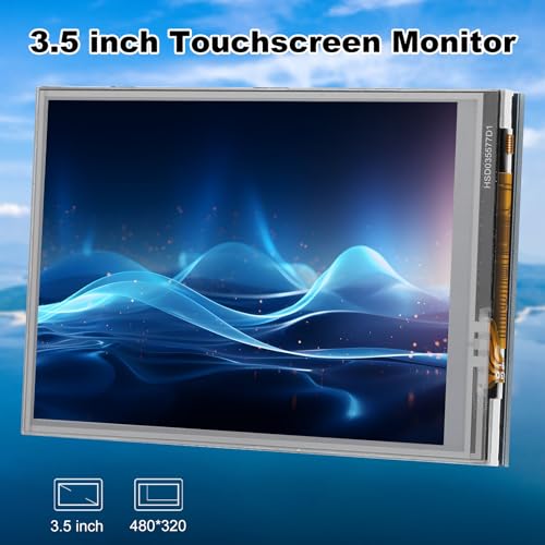 Image of ASHATA Touch Screen LCD Display Panel, 3.5 Inch, 480x320, for 4B 3B+ 3B 2B, with Resistive Touch Pen