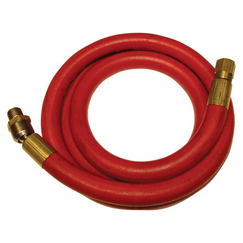 Apache 10130401 1/4" x 60" 300 PSI Rubber Air Whip Hose Assembly with 1/4" Ball Swivel